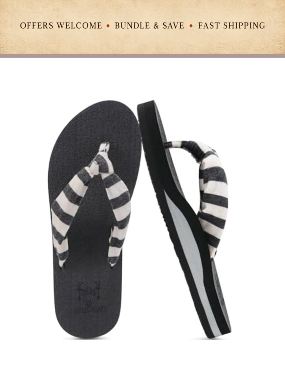 Women's Arch Support Flip Flops Bow Knot Cushioned Memory Foam Sandals